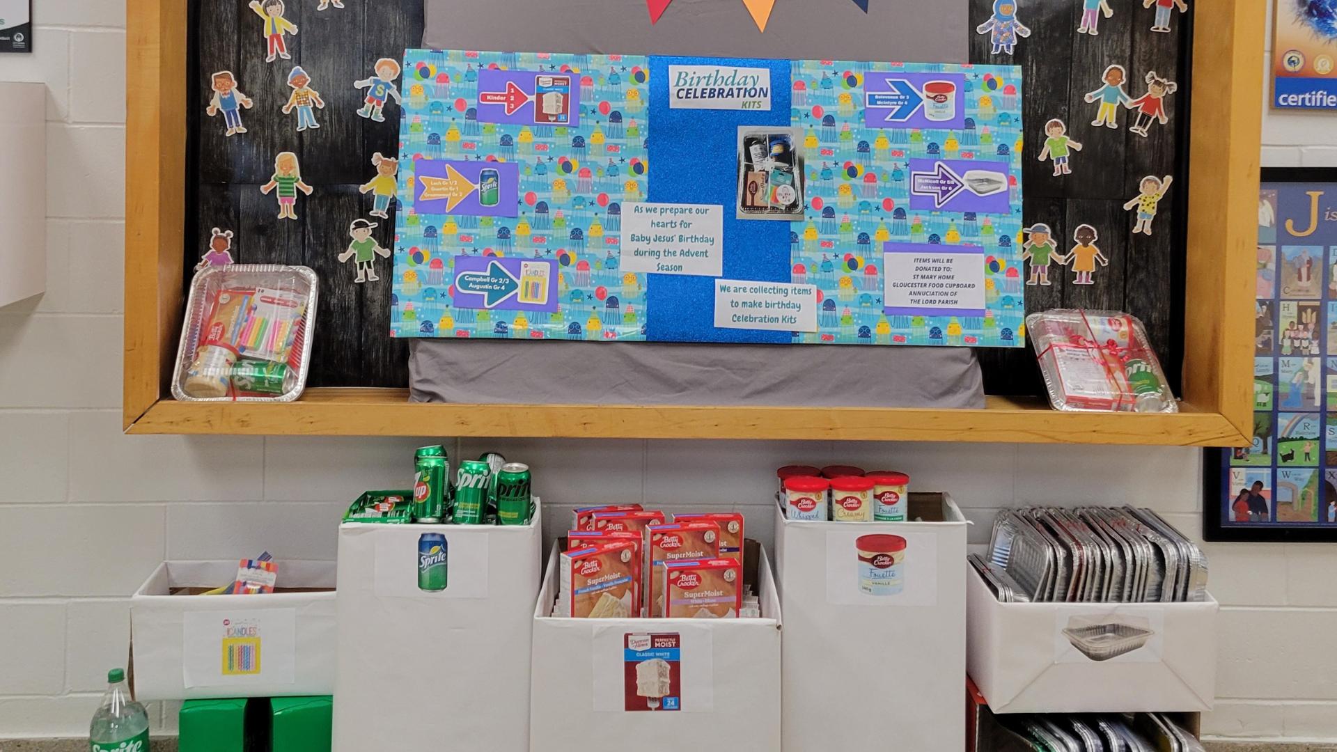 Birthday Celebration kits and panel made by the students