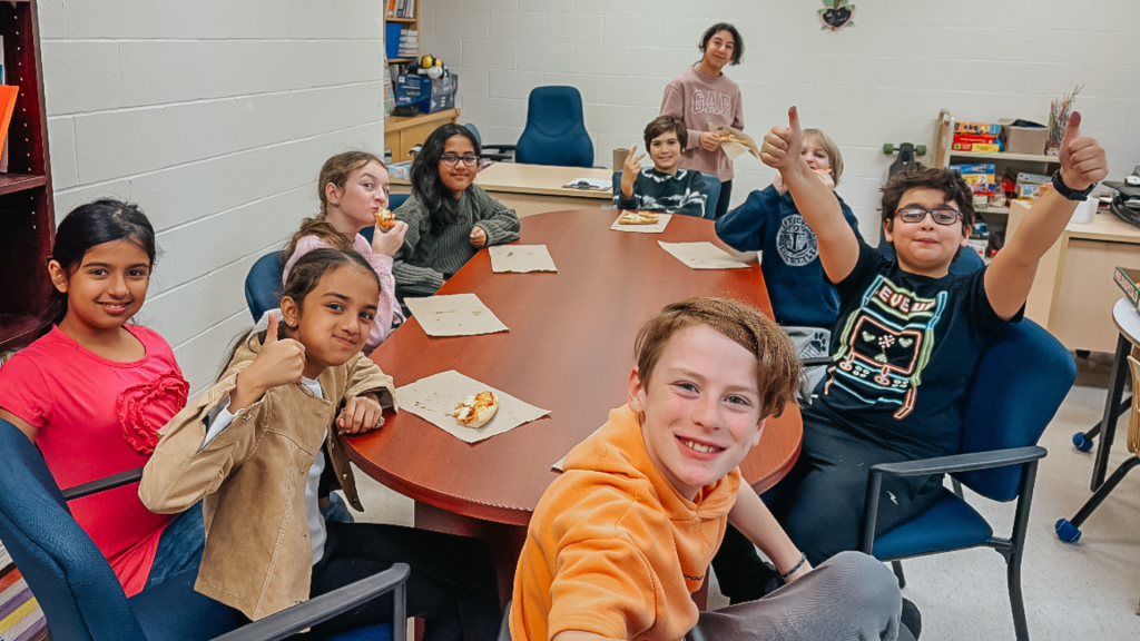 St. Anne's students having lunch together