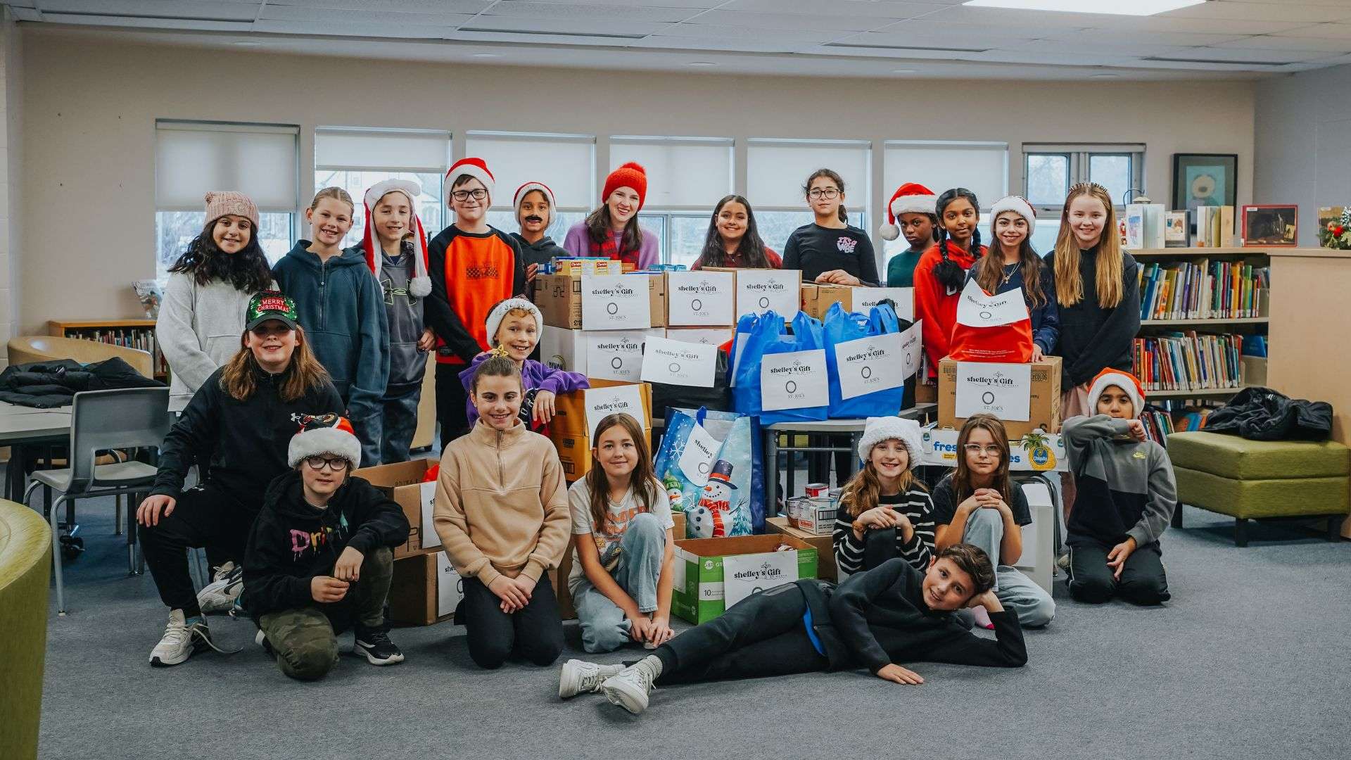 Students with donations