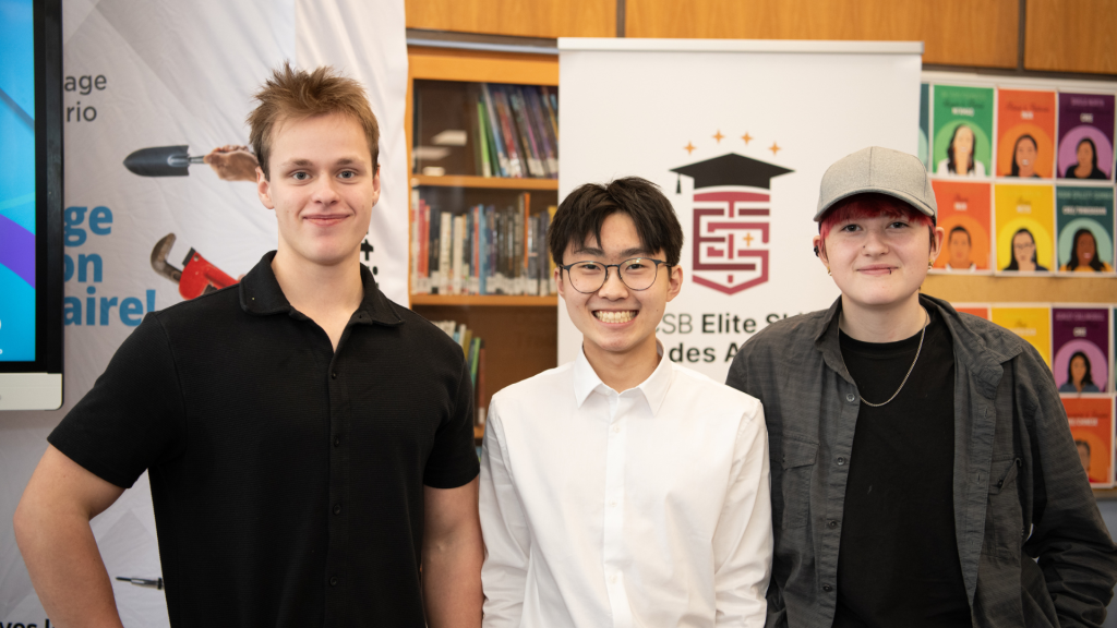 ESTA carpentry students in their classroom