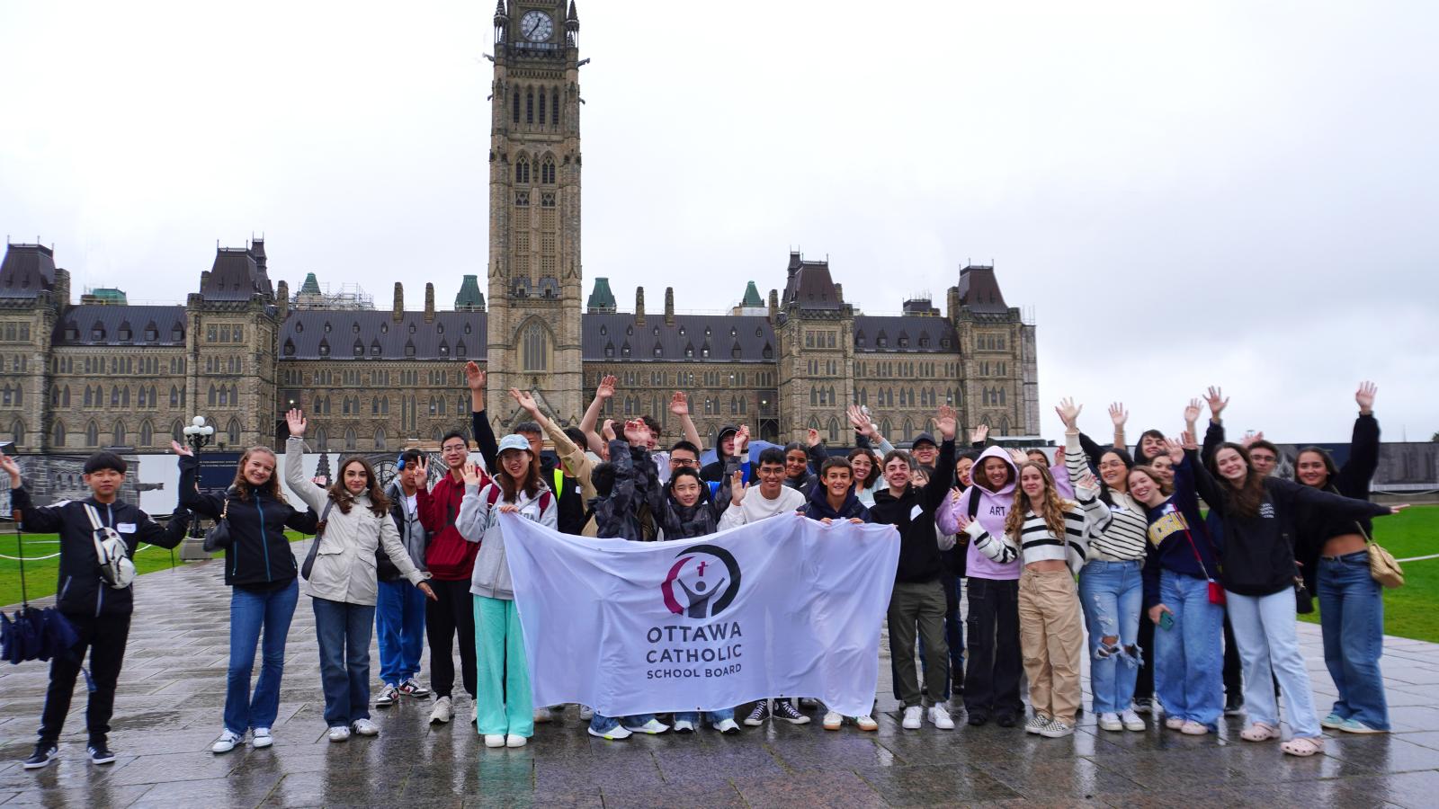 International students visiting the parliament