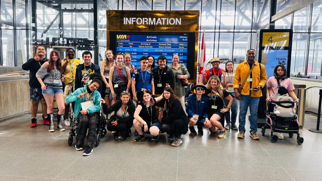 SPXpresso team and instructors at the train station heading to Montreal