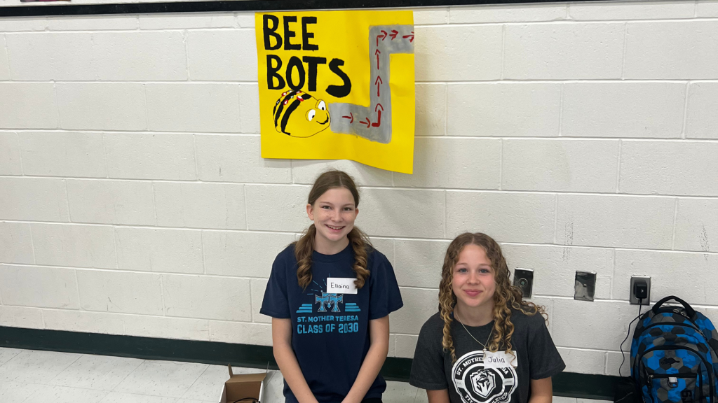 St. Mother Theresa's students working on their robotics project