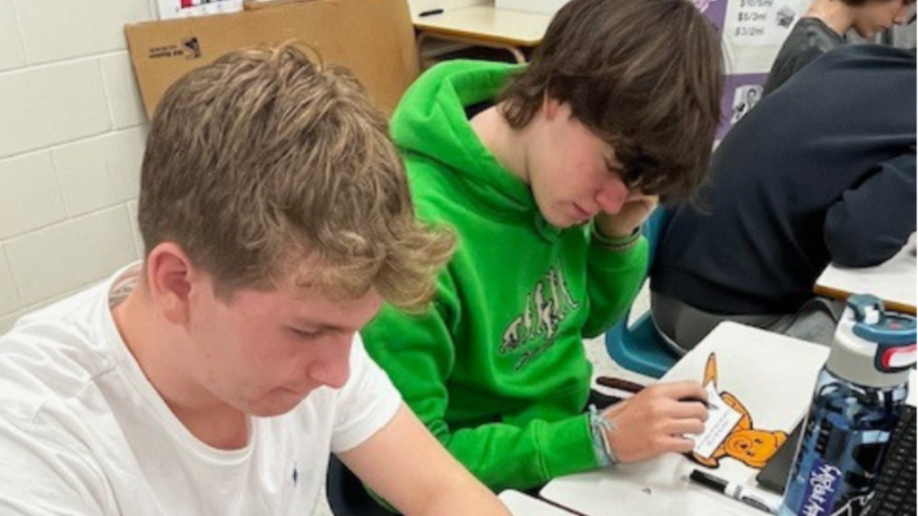 St. Mark's students working on their project