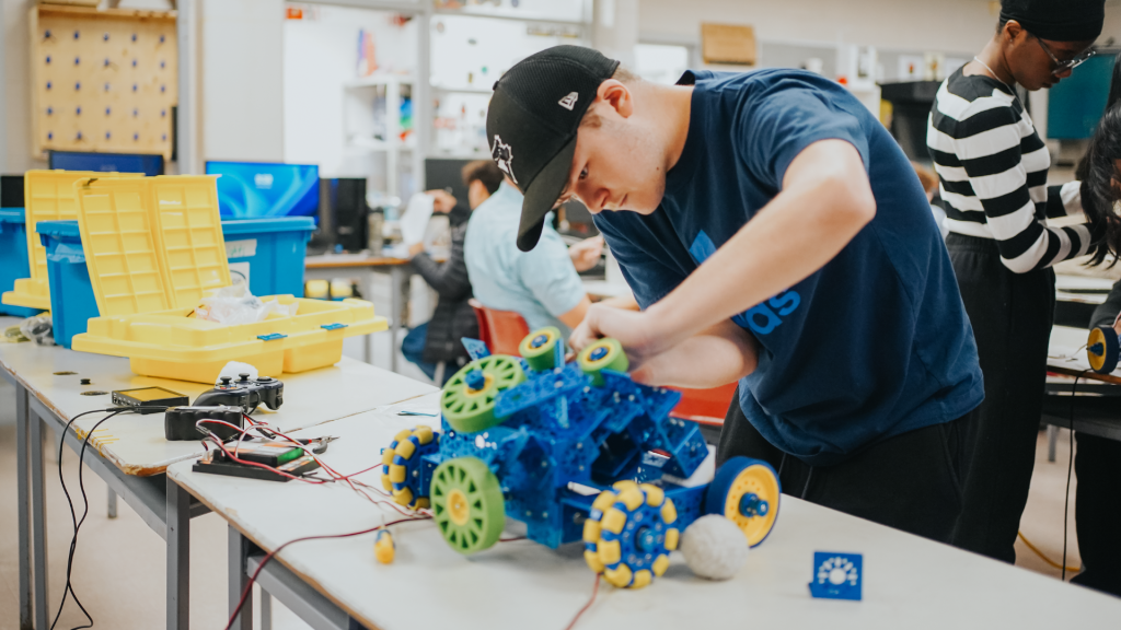 OCSB student working on his robotics project